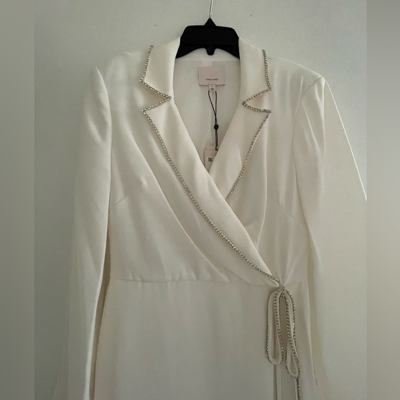 Cinq A Sept Ivory mini Dress Barette blazer Dress Size 4 rehearsal dinner dress - Picture 10 of 16